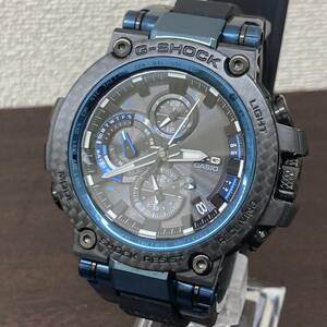 CASIO G-SHOCK 腕時計 MTG-B1000XB-1AJF MT-G タフソーラー カーボンベゼル 黒 青 メタル Buletooth ソーラー電波 Gショック 中古