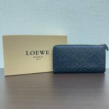 【未使用】 LOEWE アナグラム ラウンドファスナー L字ファスナー ロエベ 長財布 財布 レザー ブランド ブラック 黒 レディース 箱付き_画像1