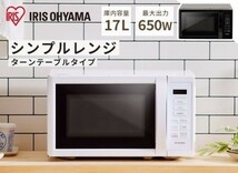 電子レンジ 単機能 17L ターン 一人暮らし ひとり暮らし ヘルツフリー タイマー 単機能レンジ_画像1