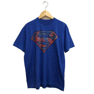 【980円スタート】USA 古着 半袖 Tシャツ DCコミックス スーパーマン アメコミ メンズM ブルー BA0824