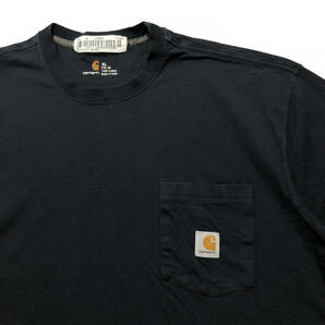 【980円スタート】USA 古着 半袖 Tシャツ carhartt カーハート ブラック 黒 ポケット付き シンプル ワーク メンズXLサイズ 古着卸 BA1377の画像4