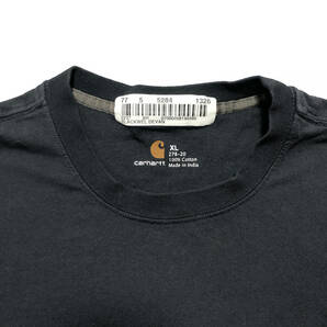 【980円スタート】USA 古着 半袖 Tシャツ carhartt カーハート ブラック 黒 ポケット付き シンプル ワーク メンズXLサイズ 古着卸 BA1377の画像3