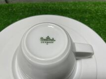 未使用品 Rosenthal ローゼンタール ロマンスホワイト ペアカップ＆ソーサー ペアプレート コーヒーカップ ティーカップ ドイツ製 磁器_画像3