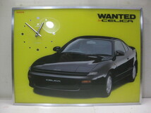 当時物 旧車 TOYOTA WANTED NEW CELICA ニューセリカ クロック付きパネル 壁掛け時計 走り屋 昭和レトロ_画像1