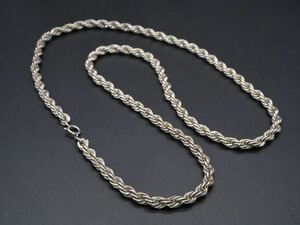 【1189】Sterling SILVER シルバー ロープ チェーン ネックレス アクセサリー 長さ約60cm TIA