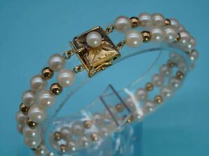 【1620】本真珠 パール SILVER シルバー ブレスレット アクセサリー 長さ約18cm TIA