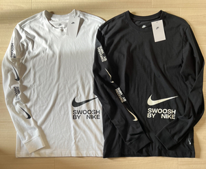 NIKE■ナイキ〔M〕NSW スウォッシュ SWOOSH 長袖 ロングスリーブ ロンT 2枚セット ブラック/黒 ホワイト/白 正規品 今期モデル