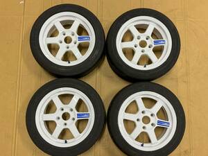 RAYS レイズ TE37 VOLK RACING 195/50R15 7JJ +45 114.3 ホワイト 白 シビックタイプR(EK9)などに