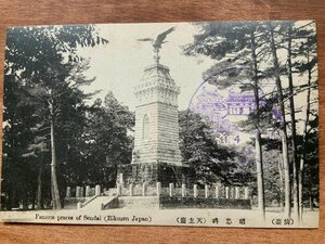 VV-848 ■送料込■ 宮城県 仙台市 昭忠碑 天守台 鵄 ブロンズ 公園 風景 レトロ 絵葉書 古葉書 写真 古写真/くNAら