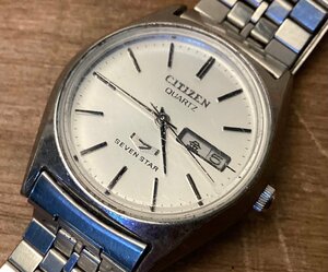 TT-1772■送料込■ シチズン CITIZEN 7 SEVEN STAR メンズ アナログ クオーツ 4-853398 KA GN-4-S 腕時計 時計 54g●ジャンク扱い/くGOら