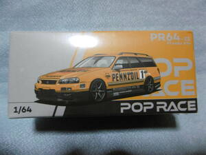 未開封新品 POP RACE 1/64 PR64-21 STAGEA R34 PENNZOIL