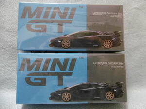 未開封新品 MINI GT 343 Lamborghini Aventador SVJ Viola Aletheia 左右ハンドル 2台組