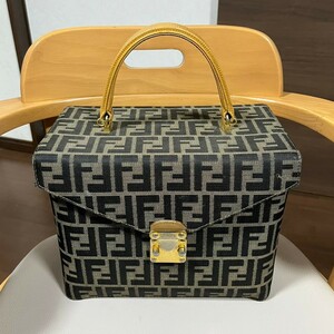 1円 フェンディ FENDI ハンドバッグ ズッカ バニティ ズッカ柄