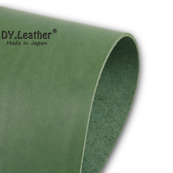 【DY.leather　正品】「A4サイズ緑/品質6/2.0mm」国産新品特価 ヌメ革はぎれ　グリーンタンニンなめし~送料無料~