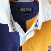 ティンバーランド 90s ラガーシャツ イスラエル製 黄色×パープルのスプリットカラー M （w-1420205）_画像5