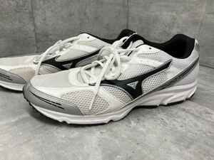 2ta63 ミズノ MIZUNO ランバード 29cm 大きいサイズ 白 黒 シルバー ランニングメッシュスニーカー 