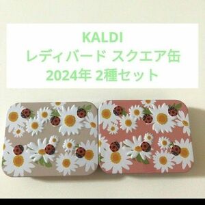 ★早い者勝ち★ KALDI カルディ レディバード スクエア缶 2024ver 中身入り 2個セット 飴 青りんご味