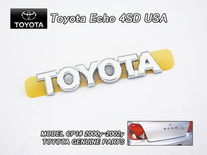 プラッツCP10前期/TOYOTA/トヨタECHOセダン純正USエンブレム-リアTOYOTA文字(00-02yモデル)/USDM北米仕様エコ米国4ドア左テールライト下USA