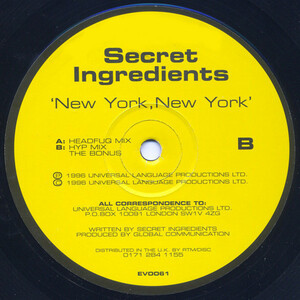 Ricardo Villalobos Play！　Secret Ingredients(Global Communication) - New York, New York 90sUKハウス