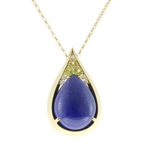 Ожерелье Тасаки 18 Золото K18 Желто -золото Lapis Lazuli Ladies Tasaki использовали красивые товары