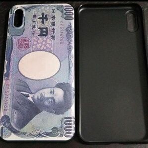 野口英世　iPhoneX ケース　1000円札モチーフ