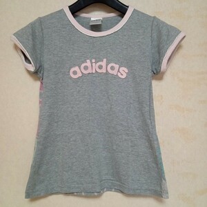 adidas　size140　アディダス　グレー半袖Ｔシャツ