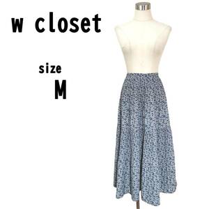 【M】w closet ダブルクローゼット レディース 花柄 スカート ブルー