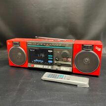 B905【ジャンク品】AIWA　2WAYスピーカー　CS-J25　修理　部品取り　レトロ　ラジカセ　録音機能　サイズ約21cm×47.5cm×12cm　現状品_画像1