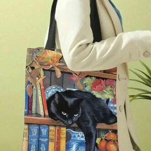 黒猫　トートバッグ　猫柄　ネコ　猫