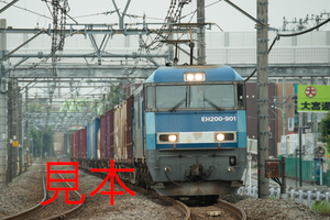 鉄道写真データ（JPEG）、00666774、EH200-901（正面塗装ハゲあり）＋貨物、JR高崎線、大宮〜宮原、2016.06.23、（6326×4222）