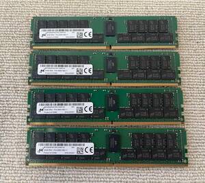 4個セット計128GB Micron MTA36ASF4G72PZ 32GB 2Rx4 PC4-2666V DDR4 ECC REG メモリ サーバー用