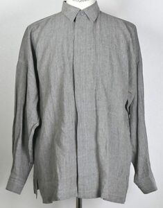 94SS ISSEY MIYAKE イッセイミヤケ 比翼 シルク リネン シャツ Size M 90S オールド b7767