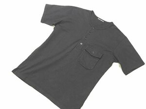 ※送料無料 A69 ISSEY MIYAKE イッセイミヤケ メンズ 半袖 カットソー ヘンリーネック Tシャツ ◇ ブラック トップス 紳士 ▼ ヨト00 /6B