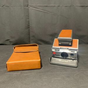 POLAROID SX-70 LAND CAMERA ポラロイド 専用レザーケース 付き ブラウン × シルバー インスタントカメラ 動作未確認 