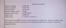 Kingston Dell 16GB×1枚 DDR4 PC4-2400T-SB1-11 中古動作品 ノートPC用 メモリ【NM-212】_画像3