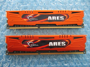 G.SKILL ARES 8GB×2 計16GB DDR3-1600 1.50V PC3-12800 中古動作品 デスクトップ メモリ【DM-834】