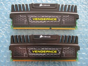 CORSAIR VENGEANCE 8GB×2 計16GB DDR3 1600MHz 1.50V 中古動作品 デスクトップ メモリ【DM-875】