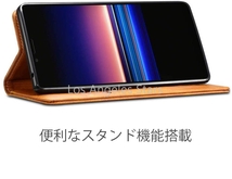 Xperia1 Xperia 1 SO-03L 802SO SOV40 ケース 手帳型 SONY SO03L 高級 茶色 ブラウン 革 レザー 人気 送料無料 _画像9