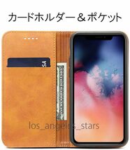 11pro iPhone11pro ケース カバー 手帳型 ベルトなし シンプル 手帳 茶色 ブラウン 革 送料無料 スタンド機能 _画像2