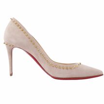 クリスチャンルブタン Christian Louboutin パンプス スウェードレザー スタッズ ヒール シューズ 靴 34 1/2 ベージュ cf02mr-rm05e26750_画像6