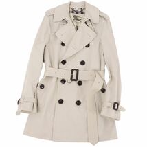 美品 バーバリー ロンドン BURBERRY LONDON コート トレンチコート 裏チェック コットン メンズ 46 ライトベージュ cf02mo-rm11e26771_画像1