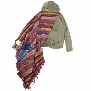 極美品 グレッグローレン Greg Lauren ジャケット パーカー ミリタリー ニット パッチワーク トップス メンズ 2 cf02do-rm10e26854