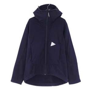 美品 アンドワンダー and wander ジャケット パーカー フリース top fleece jacket 無地 ナイロン アウター メンズ 2 紺 cf02me-rm05f08752