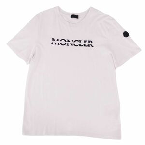 美品 モンクレール MONCLER Tシャツ カットソー 2021年 半袖 ショートスリーブ ロゴ トップス メンズ M ホワイト cf01dl-rm05f08606