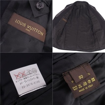 美品 ルイヴィトン LOUIS VUITTON ジャケット テーラード レザー切り替え ウール アウター メンズ 50 ブラック cf01er-rm05e26744_画像5