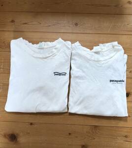 ★patagonia/パタゴニア 長袖Tシャツ 2枚セット ロゴプリント ロングスリーブ Tシャツ ホワイト系