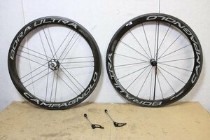 ○Campagnolo カンパニョーロ BORA ULTRA 50 シマノフリー 11s対応 クリンチャー ダークラベル カーボンホイールセット 美品