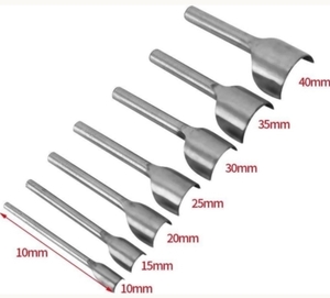 レザークラフト☆エンドポンチ 半円型 7本セット☆刀幅10～40㎜　端落とし