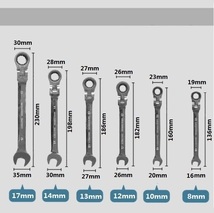 TS首振り☆ラチェットレンチ＆8、10、12、13、14、17ｍｍ☆6本組　 収納ポーチ付　72ギア_画像4