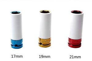 カラーホイールナットソケットレンチ☆3本セット☆インパクト トルクレンチ対応☆ 17mm/19mm/21mm